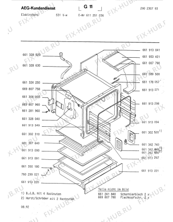 Взрыв-схема плиты (духовки) Aeg 531V-W - Схема узла Section2